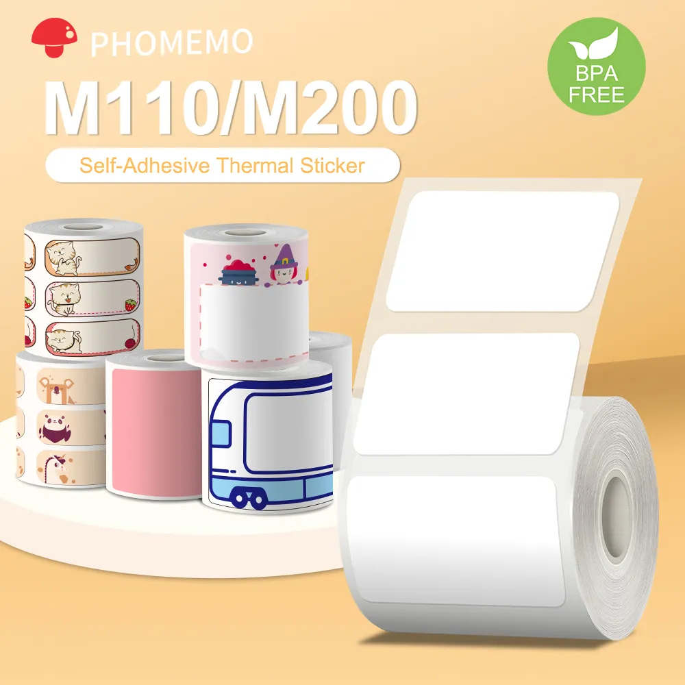 Phomemo 자체 접착 라벨 용지, Phomemo M110 M220 라벨 프린터, 방수 인식표, 보석 태그, 열 스티커 title=Phomemo 자체 접착 라벨 용지, Phomemo M110 M220 라벨 프린터, 방수 인식표, 보석 태그, 열 스티커