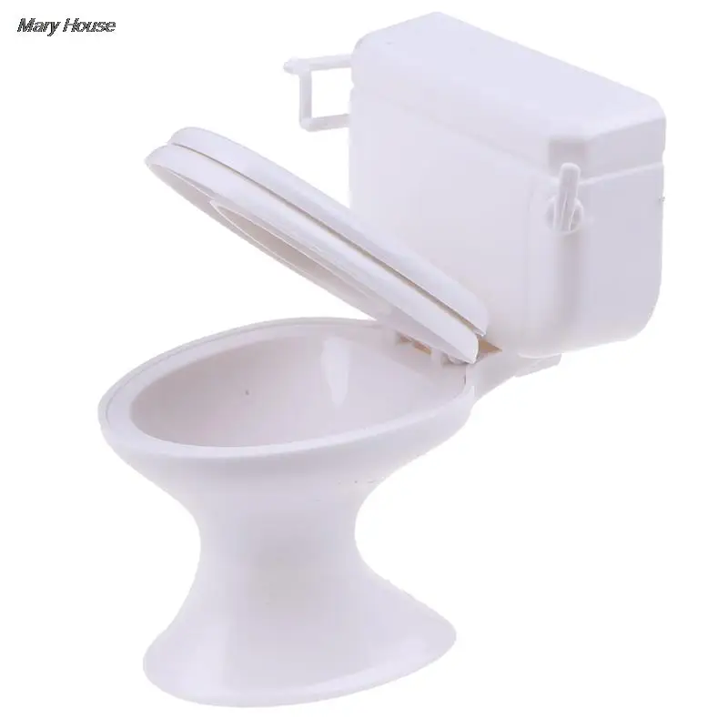 인형 액세서리 빈티지 인형 집 가구 욕실 모델링, 흰색 화장실 인형 집 미니어처 아기 척 장난감