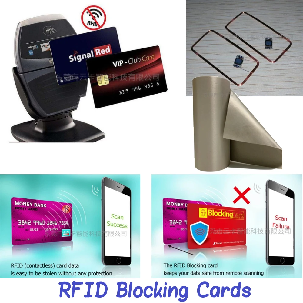 비접촉식 RFID 차단 카드, NFC 직불 신용 카드, 여권 보호 차단 세트, 스마트 도난 방지 디자인, 완벽하게 맞는, 1PC
