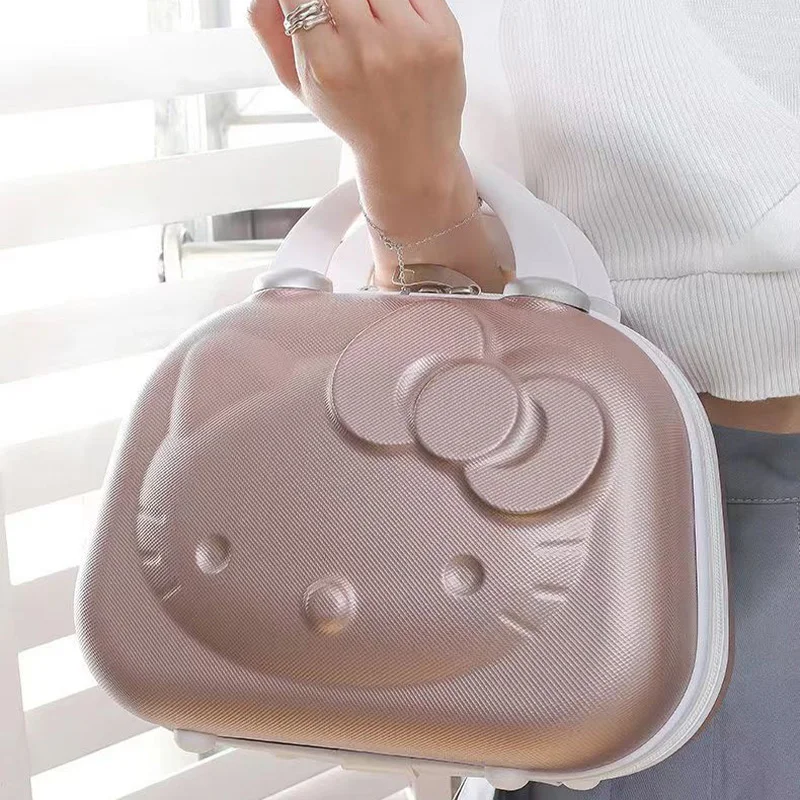 헬로 키티 애니메이션 산리오 화장품 케이스, 귀여운 소녀 뷰티 메이크업 보관 가방, 여행 수하물 가방, 휴대용 축제 선물