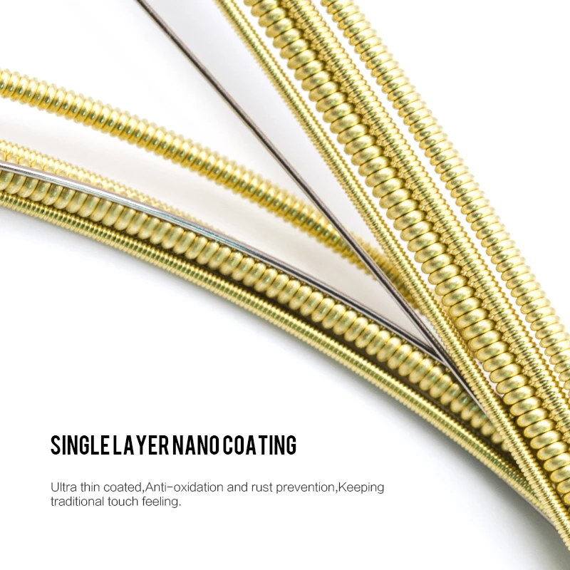 Orphee-어쿠스틱 기타 스트링 육각형 탄소강 금속 스트링 기타 부품 액세서리, 6 개