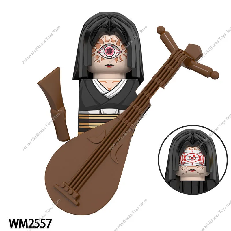 WM6162 악마 슬레이어 다키 기유타로 도우마 키부츠지 무잔 교코 빌딩 블록, 만화 미니 피규어 액션 장난감 브릭, 어린이