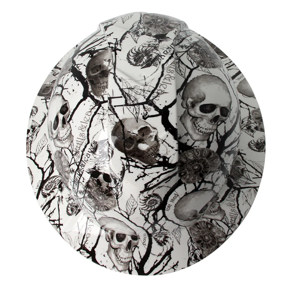 탄소 섬유 해골 패턴 풀 브림 하드 햇, 엔지니어 건설 안전 헬멧, ABS 조정 가능 ANSI 하드 햇 보호