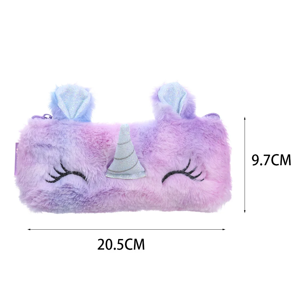 봉제 유니콘 귀여운 연필 케이스 Licorne Kawaii Girls Estuche Para Lpices for Trousse Astuccio 캔버스 Scolaire School Cartuchera