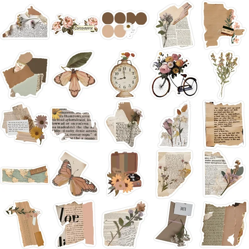 아동용 한국 문구류 장식 스크랩북, 복사 조각, PVC 스티커, 미적 학교 용품, 10 개, 30 개, 50 개