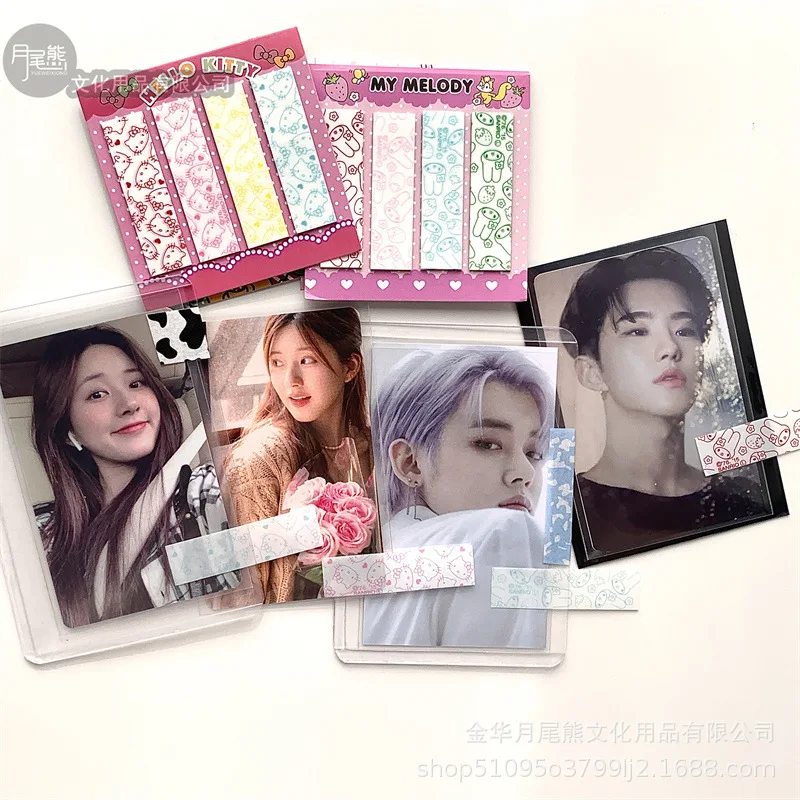 헬로 키티 산리오 소매 인덱스 스티커, 애니메이션 카와이 멜로디 트럼펫, 직사각형 스티커, 메모 태그 스티커, 문구 선물, 80 개
