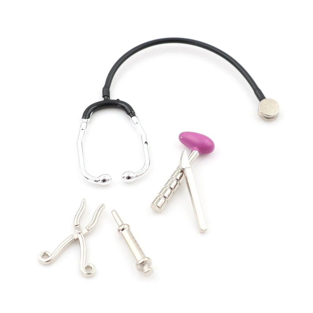 1/12 인형의 집 미니어처 액세서리 미니 세척 주사기 메스 시뮬레이션 의사 도구, 모델 인형의 집 장식, 5 개