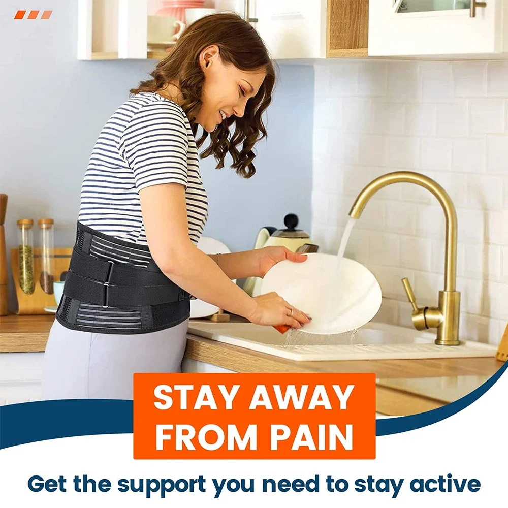 통기성 허리 지지대 버팀대, 허리 통증 요추 지지대, 남성 여성 좌골 신경통 완화, 허리 디스크 탈장, 무거운 리프팅