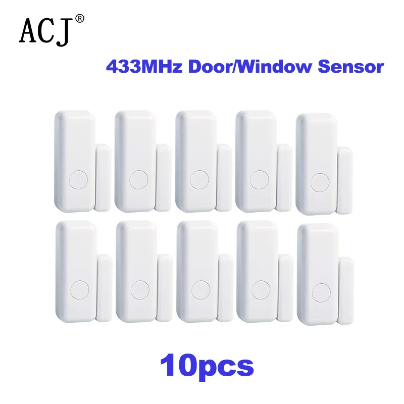 ACJ 미니 433MHz 무선 마그네틱 도어 윈도우 센서 홈, 경보 시스템 앱 알림 경고 창문 센서 감지기