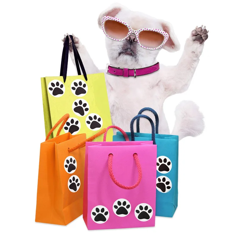 50-500pcs 검은 발 인쇄 스티커 강아지 고양이 곰 발 레이블 스티커 노트북 보상 스티커 편지지 교사 학생