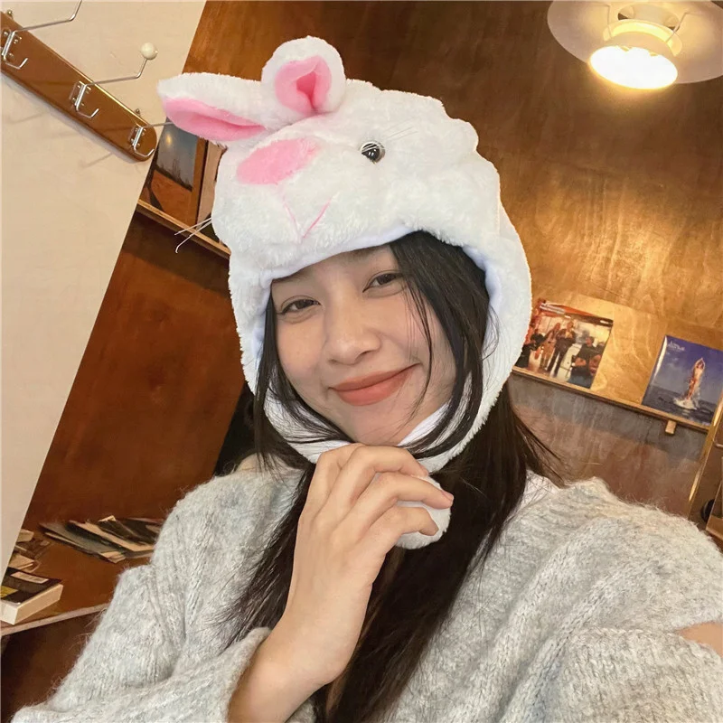 헬로 키티 귀여운 봉제 어린이 모자, 만화 모자, 두꺼운 학생 귀 보호 승마 모자, 가을 및 겨울