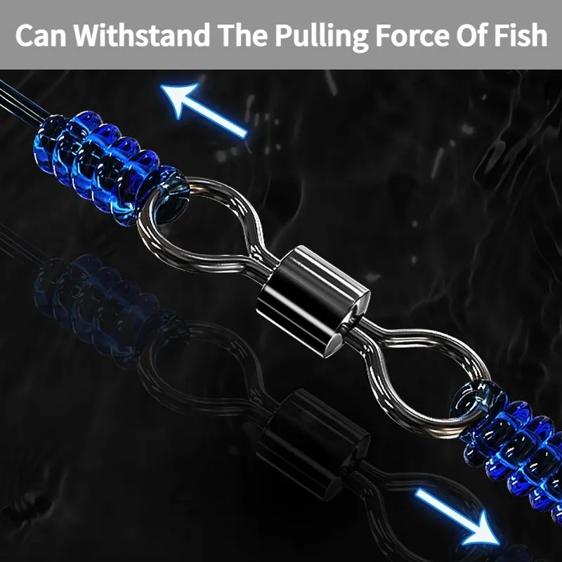 낚시용 카라비너, 고탄소강 베어링 회전 루어, 솔리드 링 커넥터, 스냅 낚시 후크, 바다 낚시 액세서리, 50 개