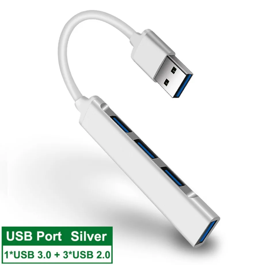 USB C 허브 3.0 C타입 4 포트 멀티 USB 분배기 어댑터 OTG, 화웨이 샤오미 맥북 프로 13 15 에어 프로 PC 컴퓨터 액세서리