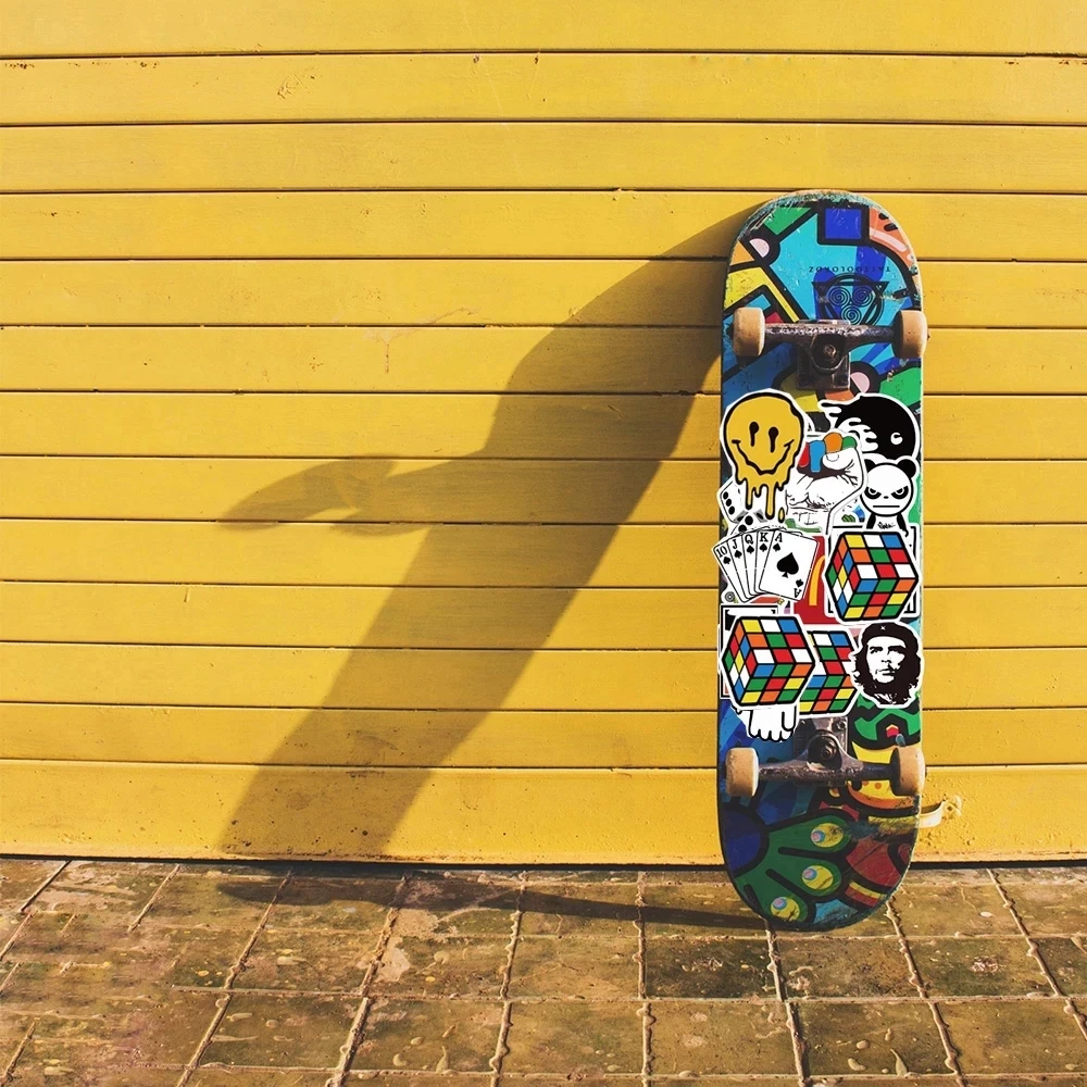 10/30/50/100PCS 멋진 패션 브랜드 로고 미적 스케이트 보드 노트북 오토바이 전화 자동차 낙서 스티커 데칼 아이 장난감