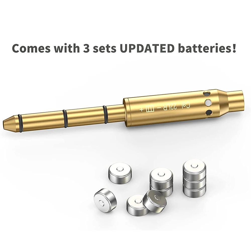 전술 레이저 보어 사이트, 리볼버 피스톨 라이플 에어건용, 177/22LR/.223Rem/9mm/.38spl 칼 레드 레이저 보어사이트 엔드 배럴