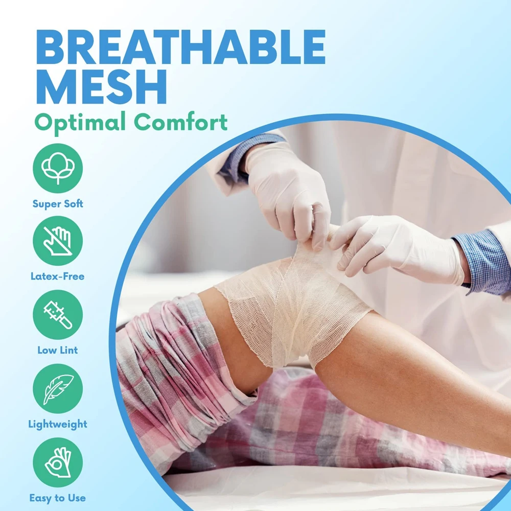 일회용 응급처치 상처 드레싱, 찢어짐 방지 붕대 롤, 고정 흡수성 면, 1/5/10 롤