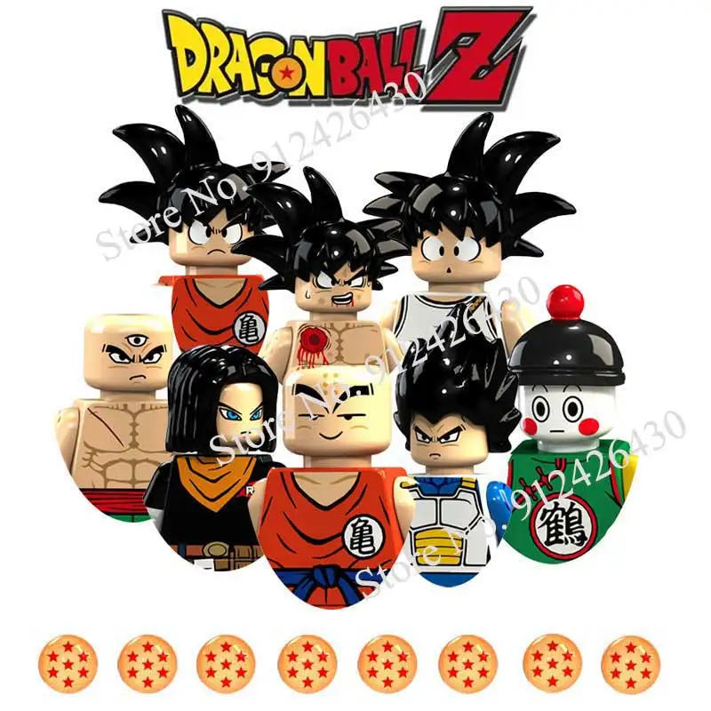 드래곤 볼 Z 손오공 미니 애니메이션 만화 피규어, 빌딩 베지터 블록, 액션 피규어, 어린이 조립 장난감 선물, KF6142 KF6158