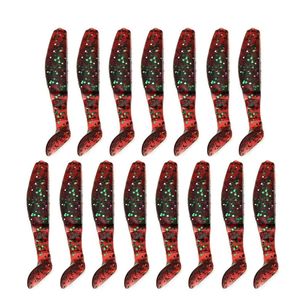 루야 T-테일 소프트 미끼, 가짜 미끼, 소프트웜 소프트 미끼, 싱글 테일 웜, 낚시 루어, 잉어 낚시, 5.5cm, 2G, 15 개