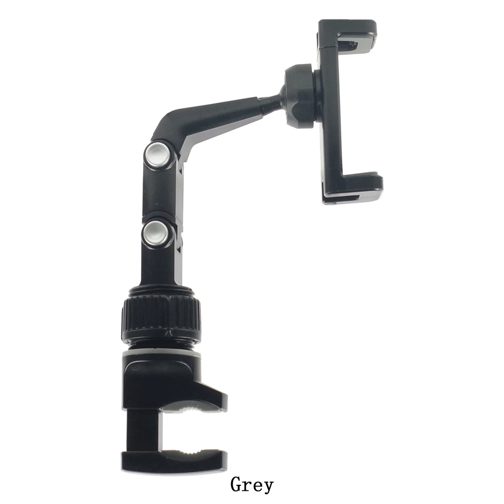 범용 마이크 스탠드 전화 거치대, 자동차 거치대 라이브 방송 브래킷 클립, 360 도 회전, 50-100mm 와이드 휴대폰용