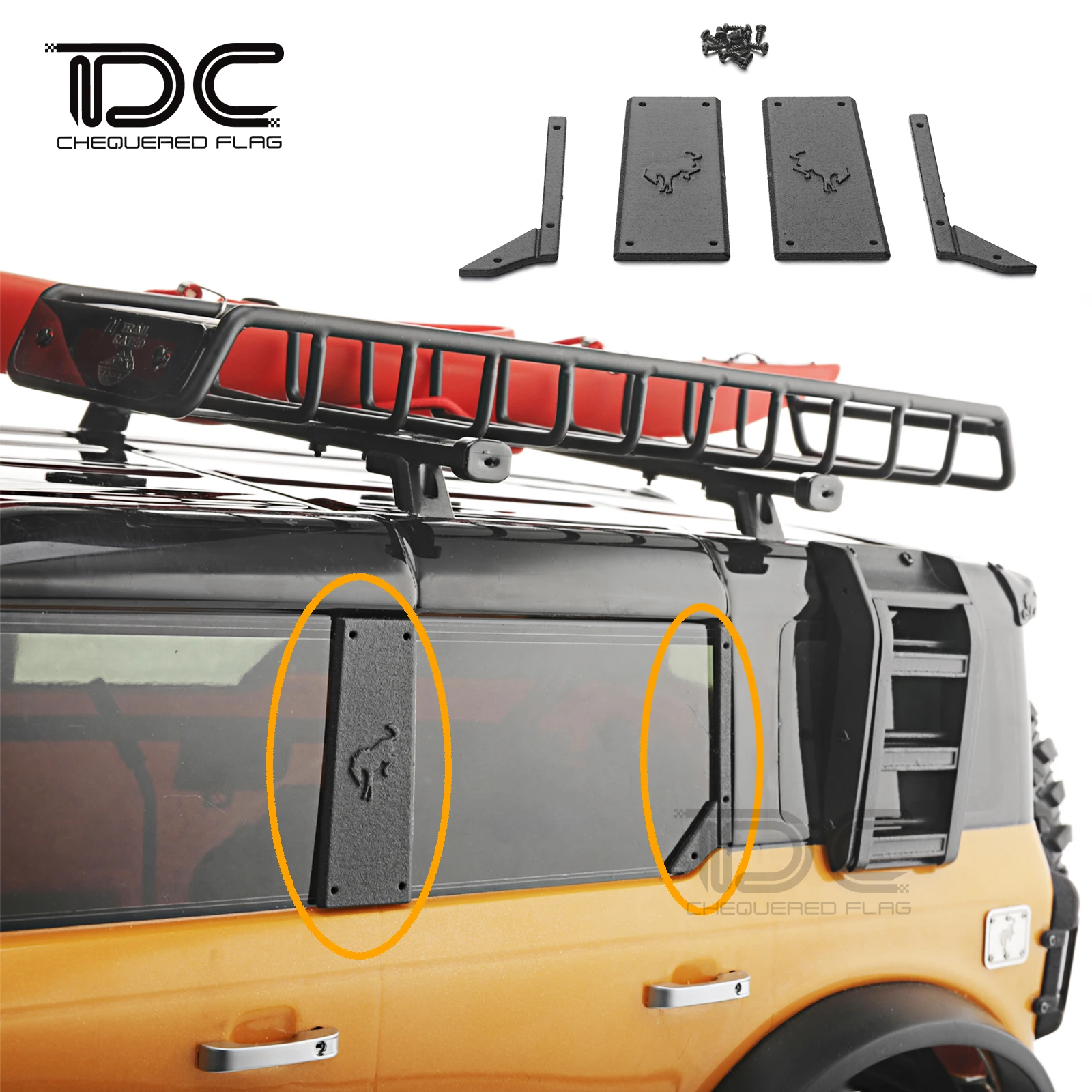 1/10 RC 자동차 업그레이드 부품 시뮬레이션 보호 갑옷 장식, T4 용 액세서리, Bronco 2021 92056-4 82076-4 KIT