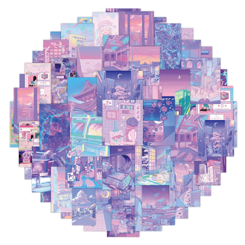 10/30/55pcs 귀여운 레이저 소녀 만화 미적 스티커 데칼 스크랩북 전화 노트북 가방 장식 스티커 어린이 장난감