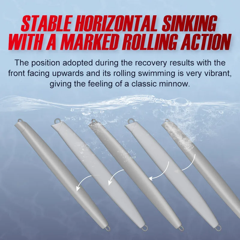 NOEBY 싱킹 펜슬 쇼어 지깅 낚시 루어, 인공 하드 베이트, 스틱베이트 지그, 바다 슬로우 지깅, 110mm 46g