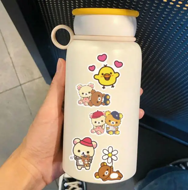 Rilakkuma 스노우 보드 노트북 수하물 냉장고용 자동차 스타일링 비닐 데칼 홈 데코 스티커, 10 개, 30 개, 50 개, 100 개