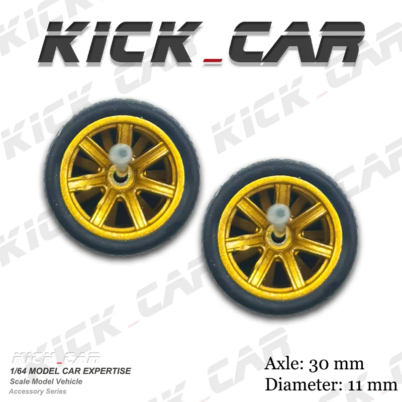 고무 타이어가 달린 모형 자동차 1/64 휠, 개조 부품, 레이싱 차량 장난감, 핫휠용 자동차, Tomica MiniGT, 1 세트