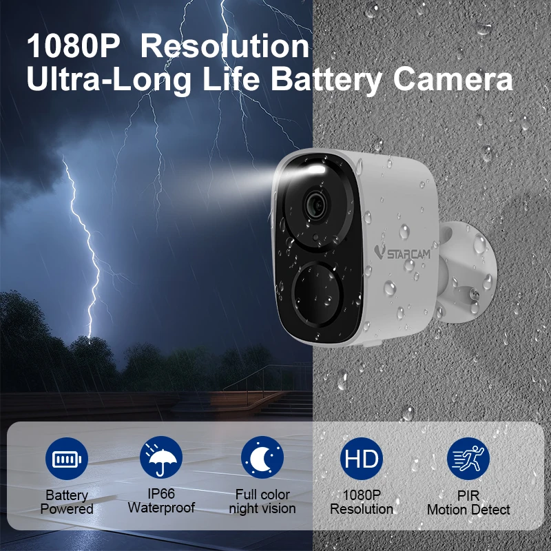 5000mAh 충전식 배터리 카메라가있는 무선 Wi-Fi 카메라 CCTV 보안 카메라 야외 풀 HD 1080P 오디오 IP 카메라