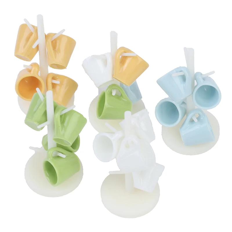 인형의 집 미니어처 식당 바 가구, 컵 와인 컵, 플라스틱 랙 스탠드 홀더 모델, 인형의 집 데칼