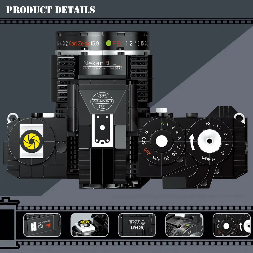 신제품 디지털 카메라 장난감 블록 FY2A SLR 카메라 브릭 모델, 크리에이티브 장난감, 어린이 크리스마스 선물, 627 피스 피규어