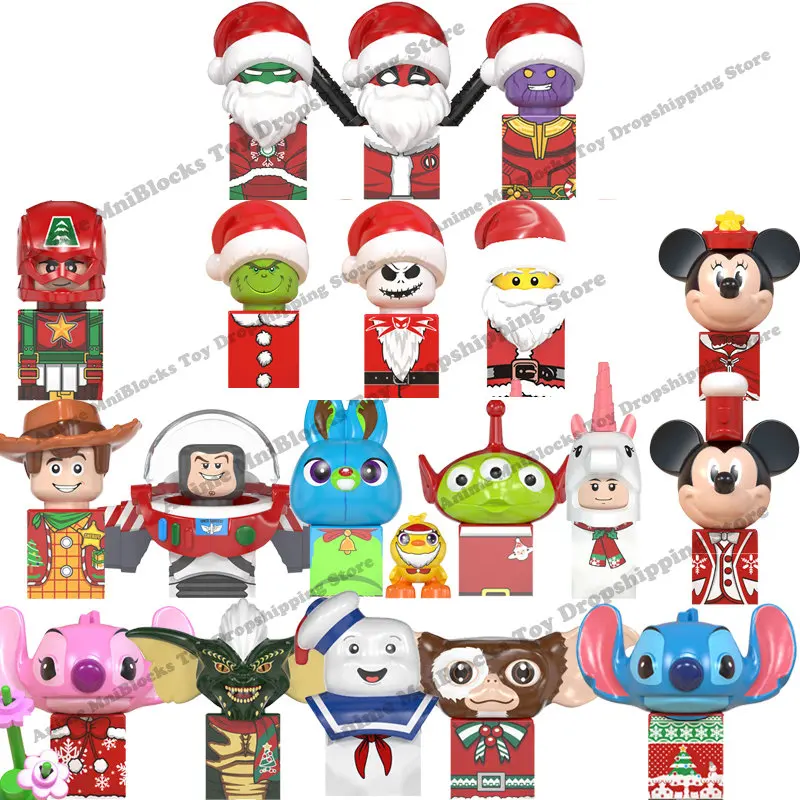 WM 블록 6076 6077 6104 디즈니 토이 스토리 미키와 미니 스티치 천사 애니메이션 크리스마스 브릭 미니 액션 장난감 피규어, 아이 인형 title=WM 블록 6076 6077 6104 디즈니 토이 스토리 미키와 미니 스티치 천사 애니메이션 크리스마스 브릭 미니 액션 장난감 피규어, 아이 인형 