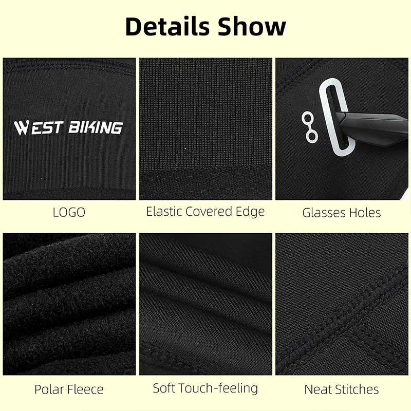 WEST BIKING-겨울 보온 사이클링 캡 MTB 헬멧 라이너 플리스 모자 남성용 자전거 스키 비니, 달리기 하이킹 스컬캡