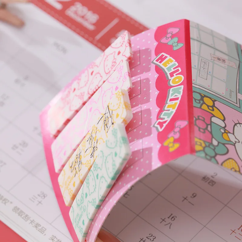 헬로 키티 산리오 소매 인덱스 스티커, 애니메이션 카와이 멜로디 트럼펫, 직사각형 스티커, 메모 태그 스티커, 문구 선물, 80 개