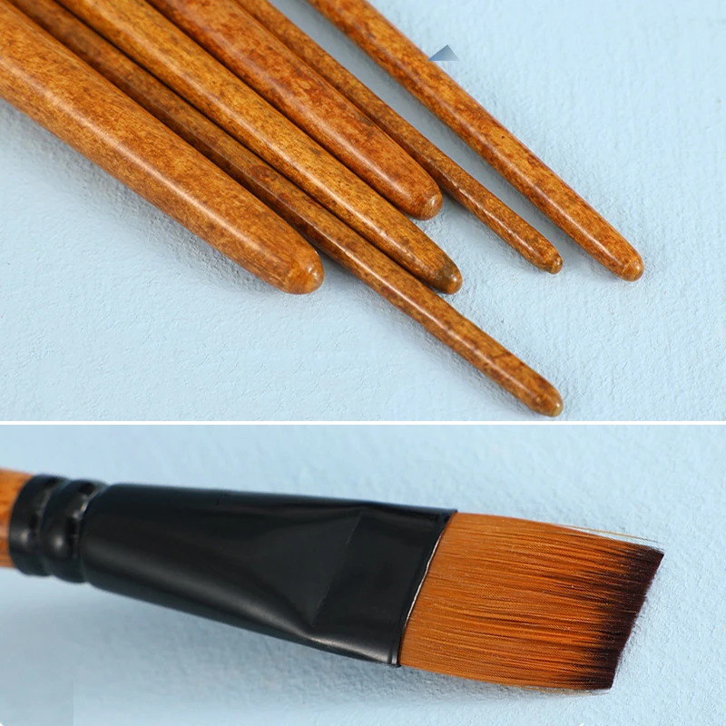 목재 곡물 전문 나일론 페인트 브러시, 오일 수채화 페인트 브러시, 구아슈 아크릴 오일 페인트 브러시, 아트 페인팅 용품