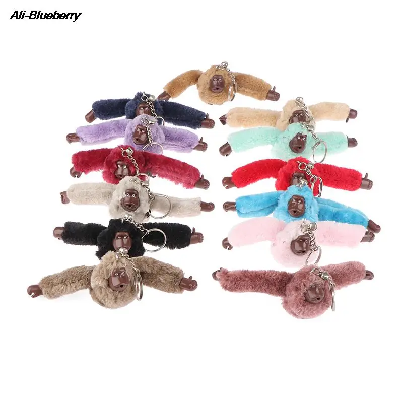 귀여운 소녀 봉제 모피 원숭이 장난감 키 체인, 오랑우탄 키 체인, 바지 여성 가방 자동차 장신구, 여성 장난감, 16*5cm, 1 개