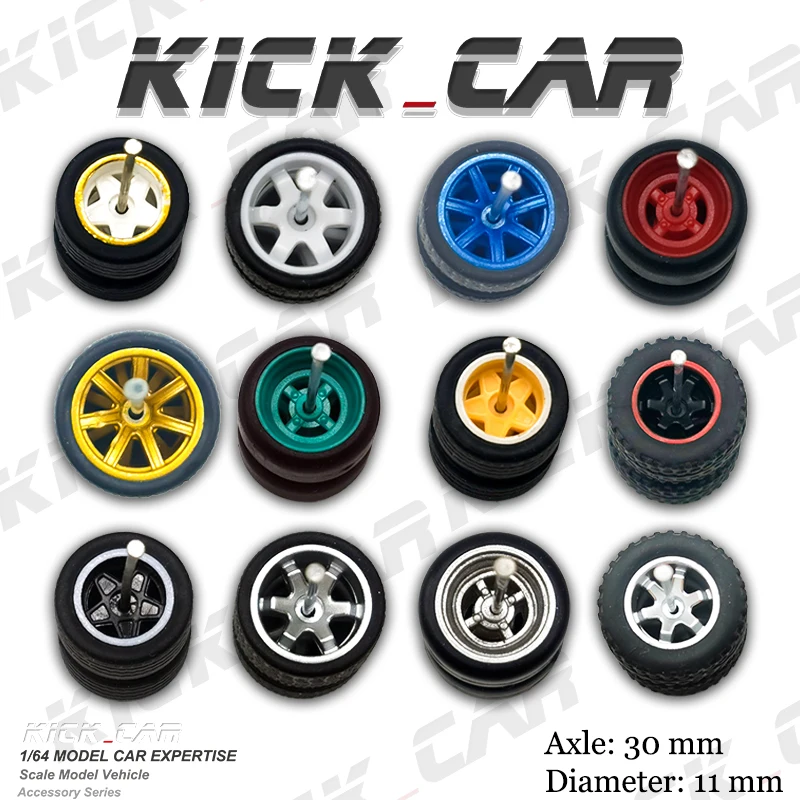 고무 타이어가 달린 모형 자동차 1/64 휠, 개조 부품, 레이싱 차량 장난감, 핫휠용 자동차, Tomica MiniGT, 1 세트 title=고무 타이어가 달린 모형 자동차 1/64 휠, 개조 부품, 레이싱 차량 장난감, 핫휠용 자동차, Tomica MiniGT, 1 세트 