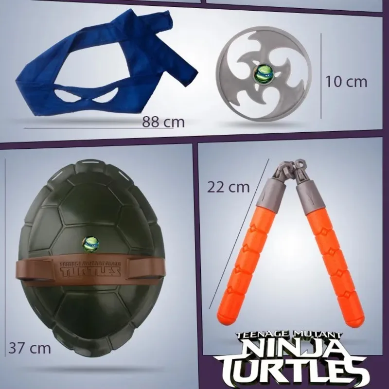 십대 닌자 거북이 장난감, 애니메이션 영화 만화 액션 피규어 갑옷 무기, 레오 랩스 마이키 코스프레 쉘 소품, 어린이 선물