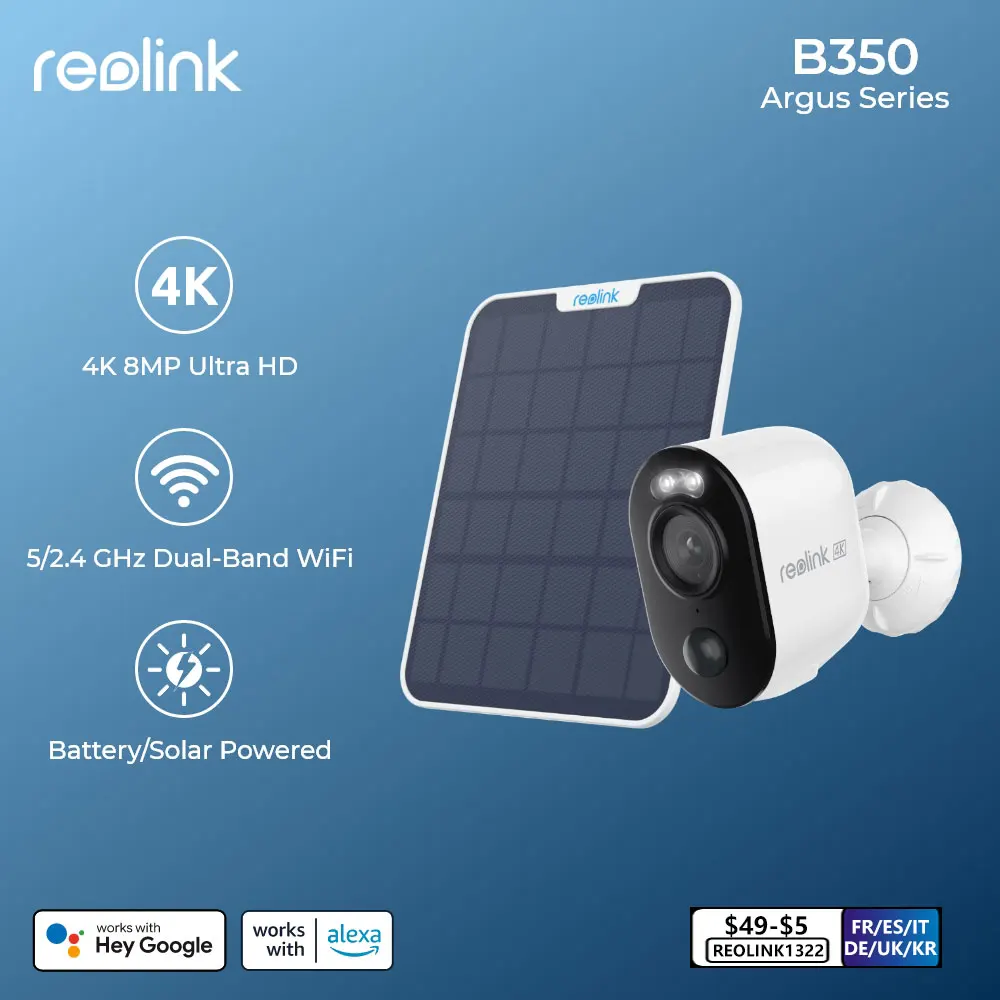 Reolink Argus 시리즈 야외 무선 보안 카메라, 5MP 컬러 나이트 비전, 2.4/5Ghz 와이파이 IP 카메라, 태양 지지대 배터리, 4K title=Reolink Argus 시리즈 야외 무선 보안 카메라, 5MP 컬러 나이트 비전, 2.4/5Ghz 와이파이 IP 카메라, 태양 지지대 배터리, 4K 