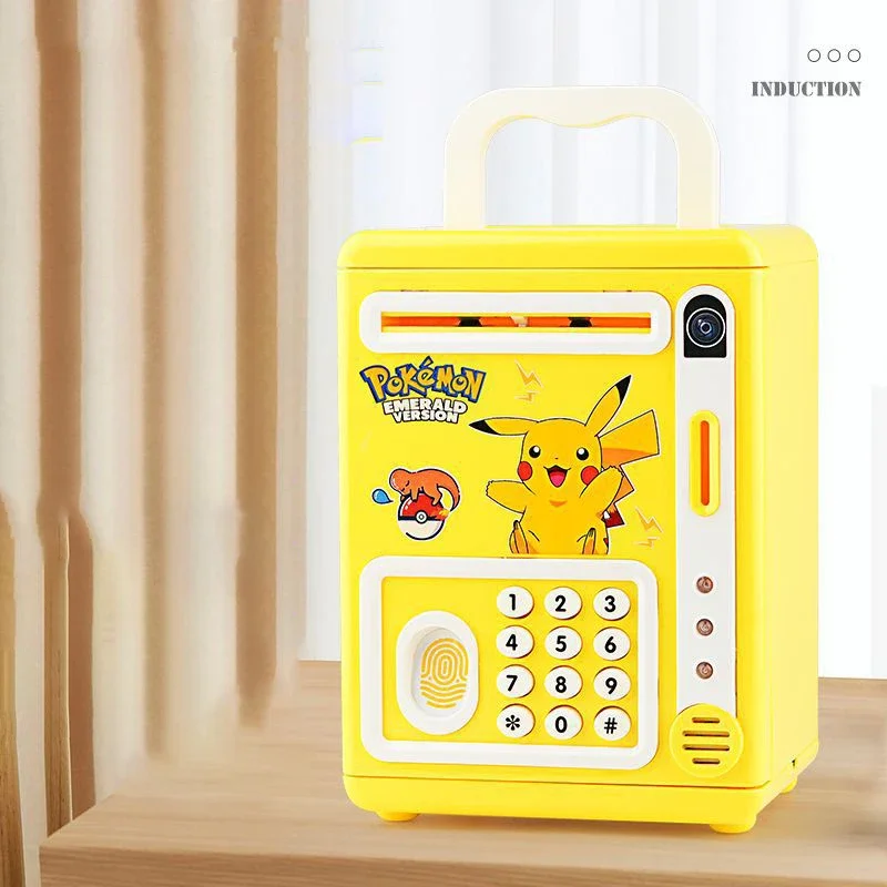 피카츄 산리오 시나모롤 쿠로미 돼지 저금통 어린이 암호 상자, 카와이 창의력 얼굴 잠금 해제, 다기능 어린이 장난감 선물