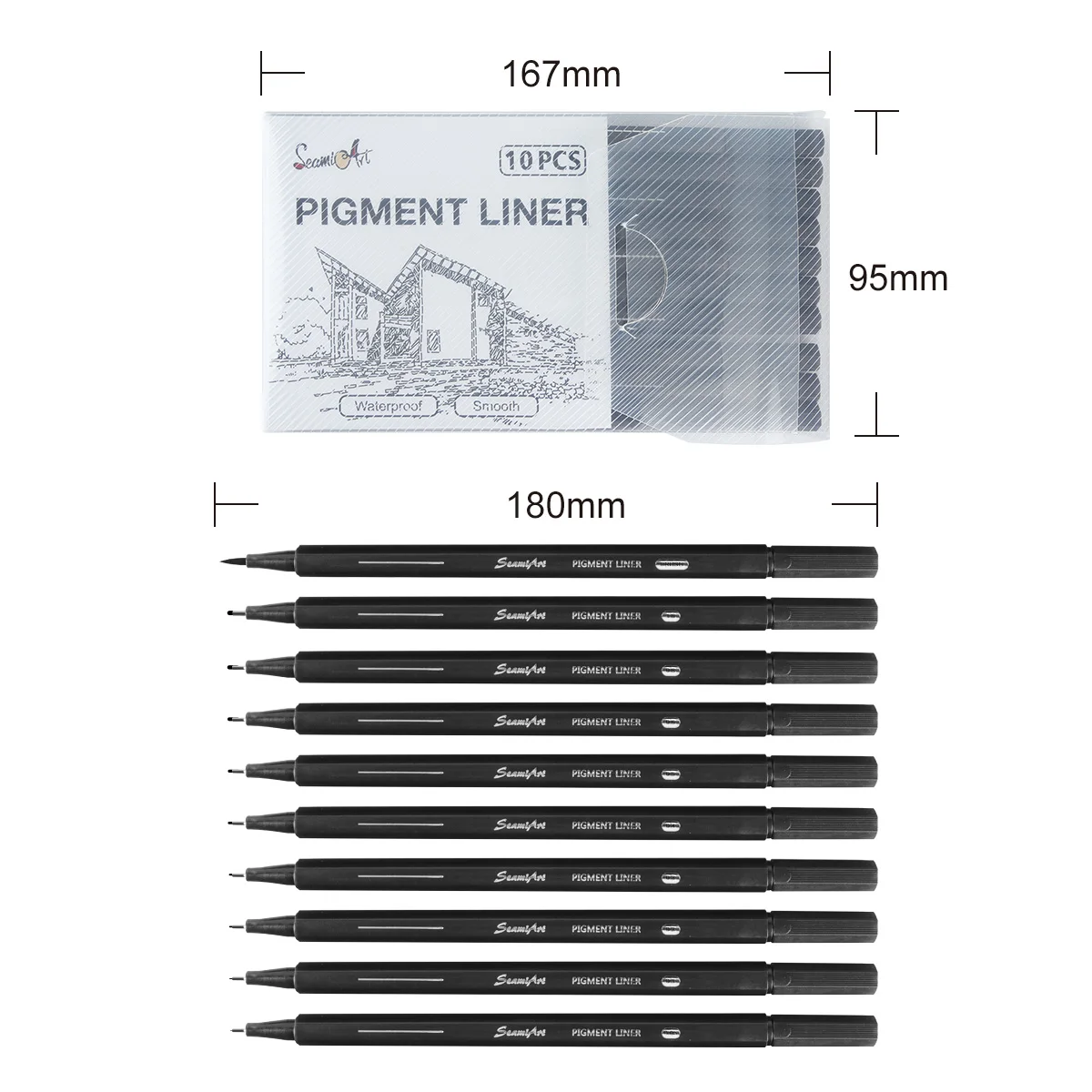 1/3/6/10pcs 안료 Fineliner Pigma Micron 잉크 마커 펜 0.05 0.1 0.2 0.3 0.4 0.5 0.6 0.8 1.0 브러쉬