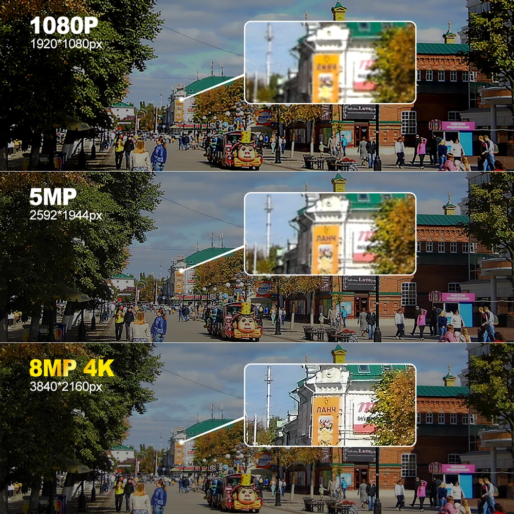 Techage 야외 IP 카메라 얼굴 감지 감시 시스템용 양방향 오디오, 컬러 나이트 비전, H.265 울트라 HD 4K POE 카메라, 8MP