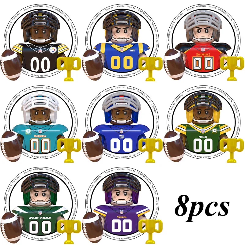 WM6133 축구 럭비 농구 선수 NFL 빌딩 블록 조립 어린이 교육 완구, 크리스마스 선물