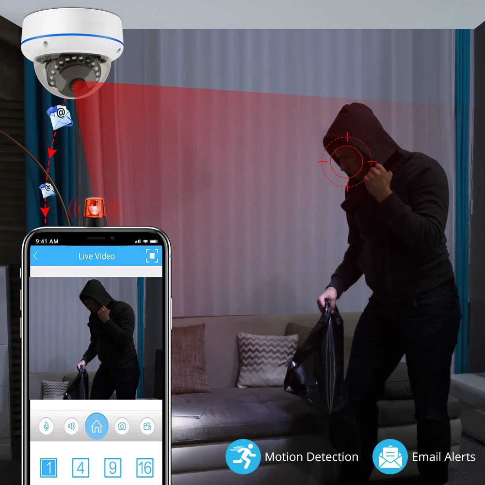 MISECU POE 돔 보안 카메라 시스템 IP 카메라 파손 방지 실내 홈 CCTV 비디오 레코드 감시 보호 키트, 8CH 5MP