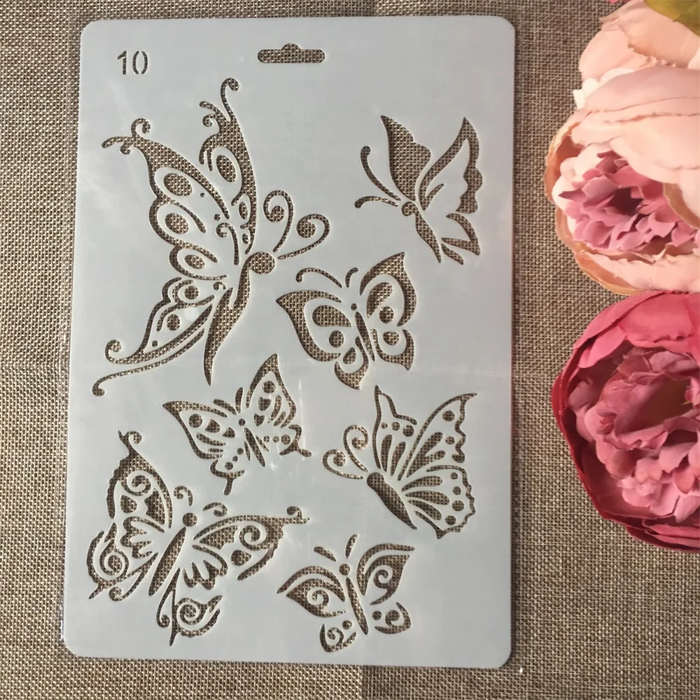 나비 DIY 공예 레이어링 스텐실 그림 스크랩북 스탬핑 엠보싱 앨범 종이 카드 템플릿, 27.5x19cm, 1 개 title=나비 DIY 공예 레이어링 스텐실 그림 스크랩북 스탬핑 엠보싱 앨범 종이 카드 템플릿, 27.5x19cm, 1 개 