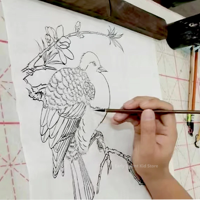 브러쉬 세트 중국어 회화 배우기 잉크 그림 후크 라인 펜 스케치 늑대 머리 양 머리 미술 용품 페인트 브러쉬 수채화