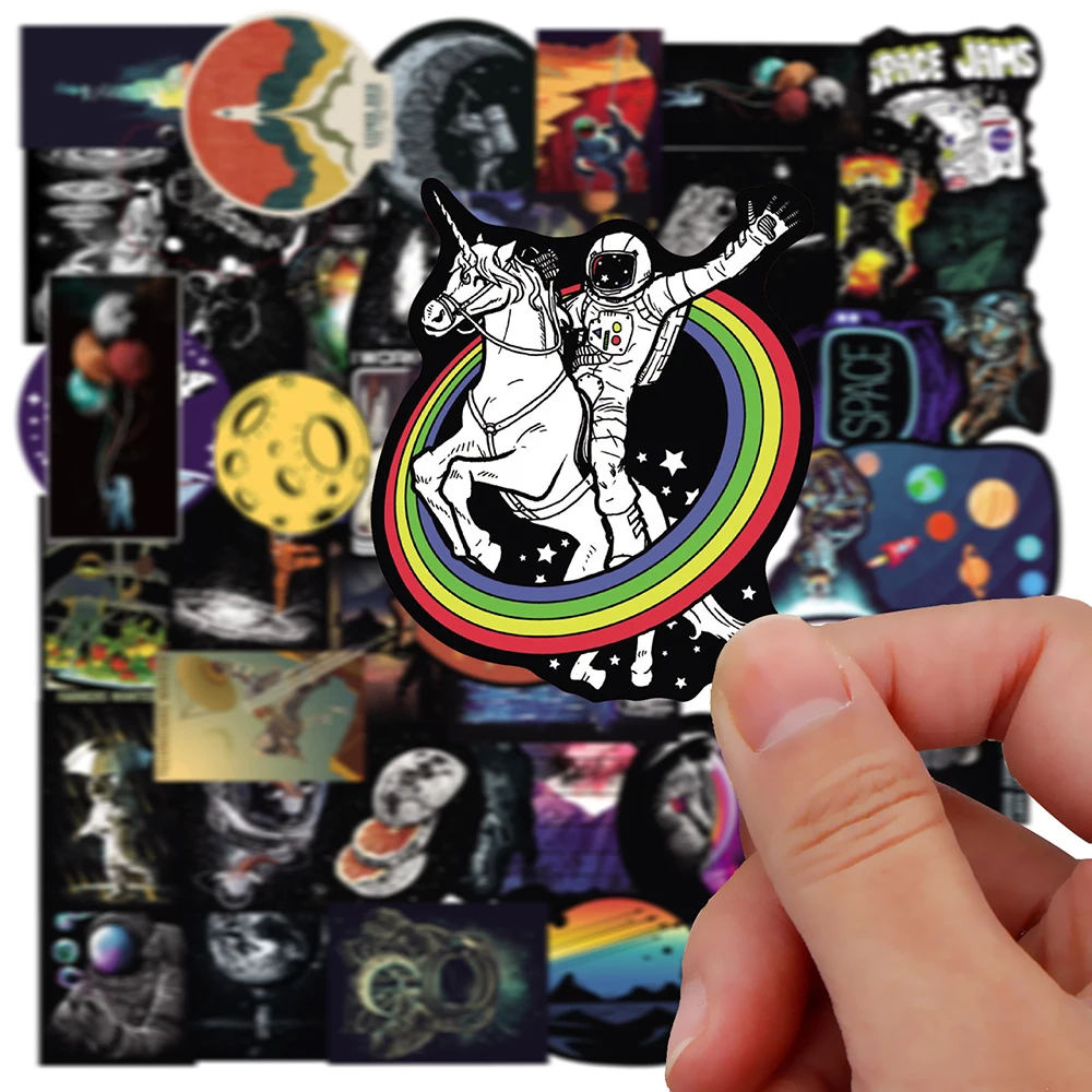10/30/50PCS 우주 비행사 낙서 스티커 만화 DIY 스케이트 보드 오토바이 수하물 PVC 방수 스티커 장난감