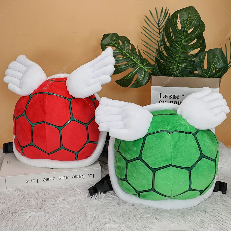 마리오 쿠파 트로파 거북이 책가방, 거북이 쉘 녹색 빨간색 활 봉제 장난감, 배낭 카와이 크리스마스 선물