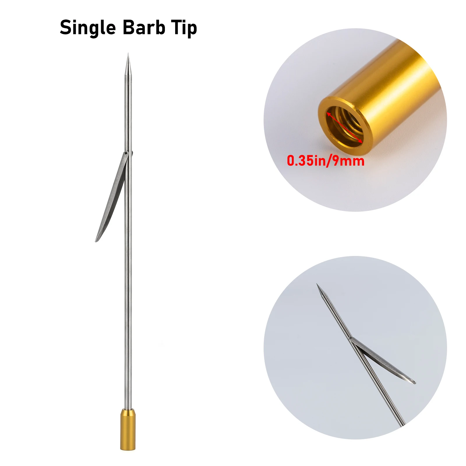 스테인레스 스틸 프롱 작살 물고기 스피어 포크, 다이빙 얼음 차단기, 드릴 태클, 3 프롱 라이온피시 팁, 마비저 팁, 싱글 바브 팁