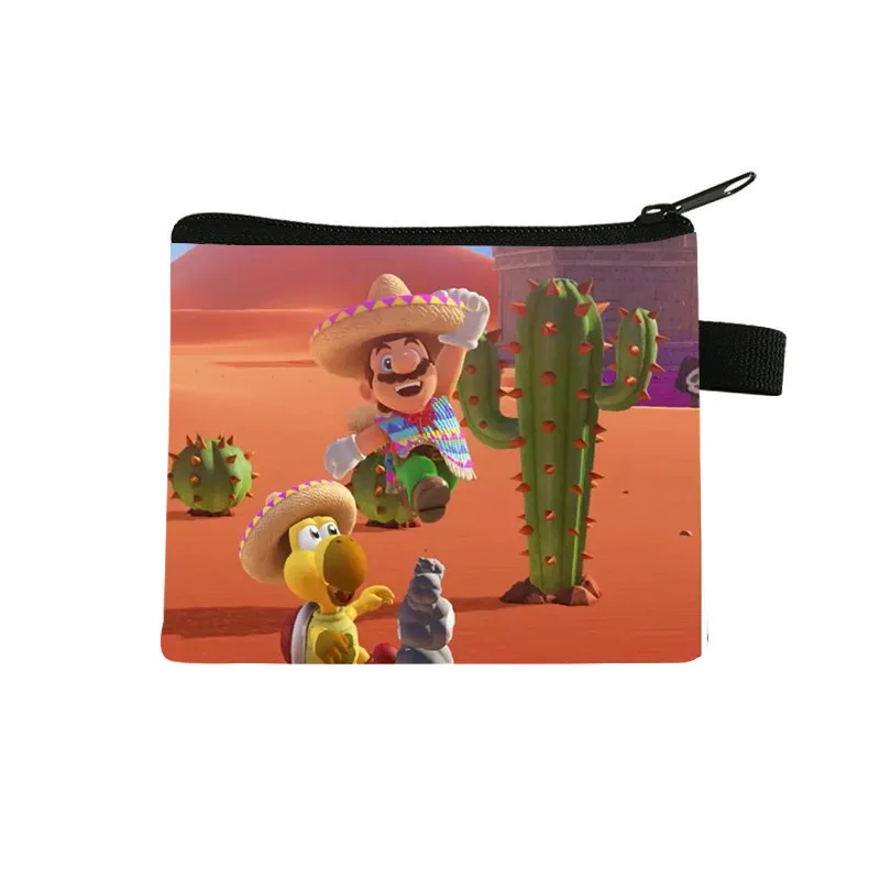 슈퍼 마리오 브라더스 동전 지갑, 만화 게임 폴리에스터 지갑, 패션 카와이 애니메이션 거치대 미니 키 코니스 보관 가방, 어린이 선물